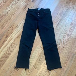 Zara TRF USA size 2 women’s black raw hem straight leg jeans